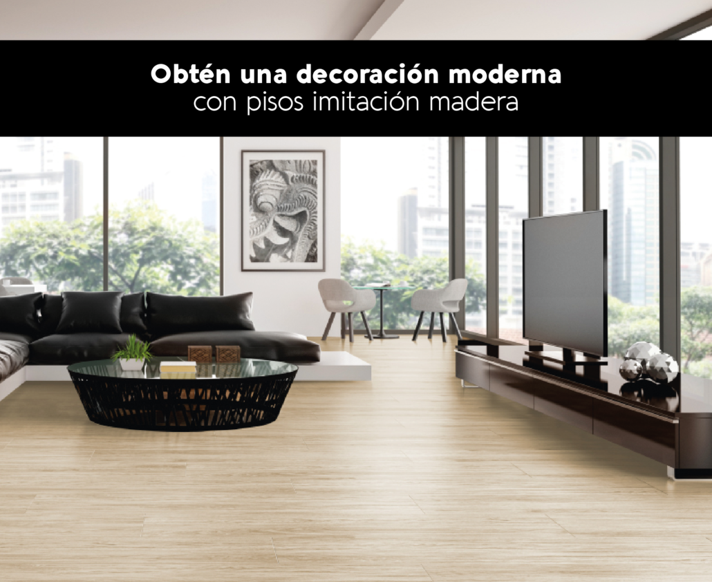 Foto de Obtén una decoración moderna con pisos cerámicos imitación madera