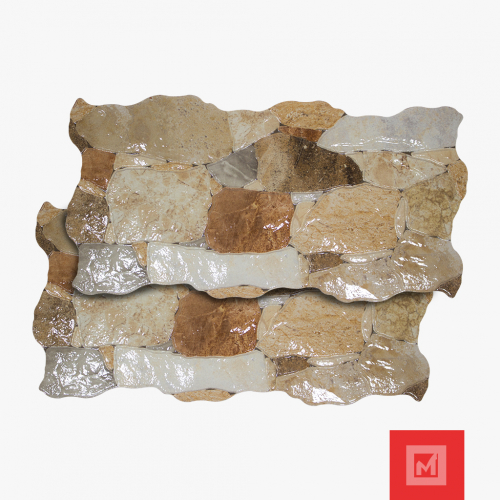 Fachaleta Malaga Crema Brillante Piedra 25X25