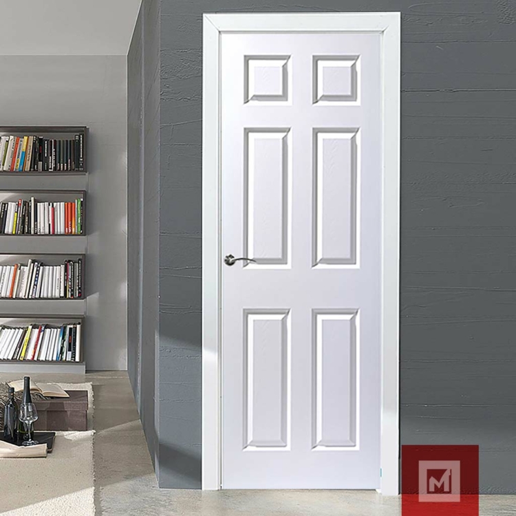 Puerta Colonial Blanco 6 Tableros 0.80X2.07