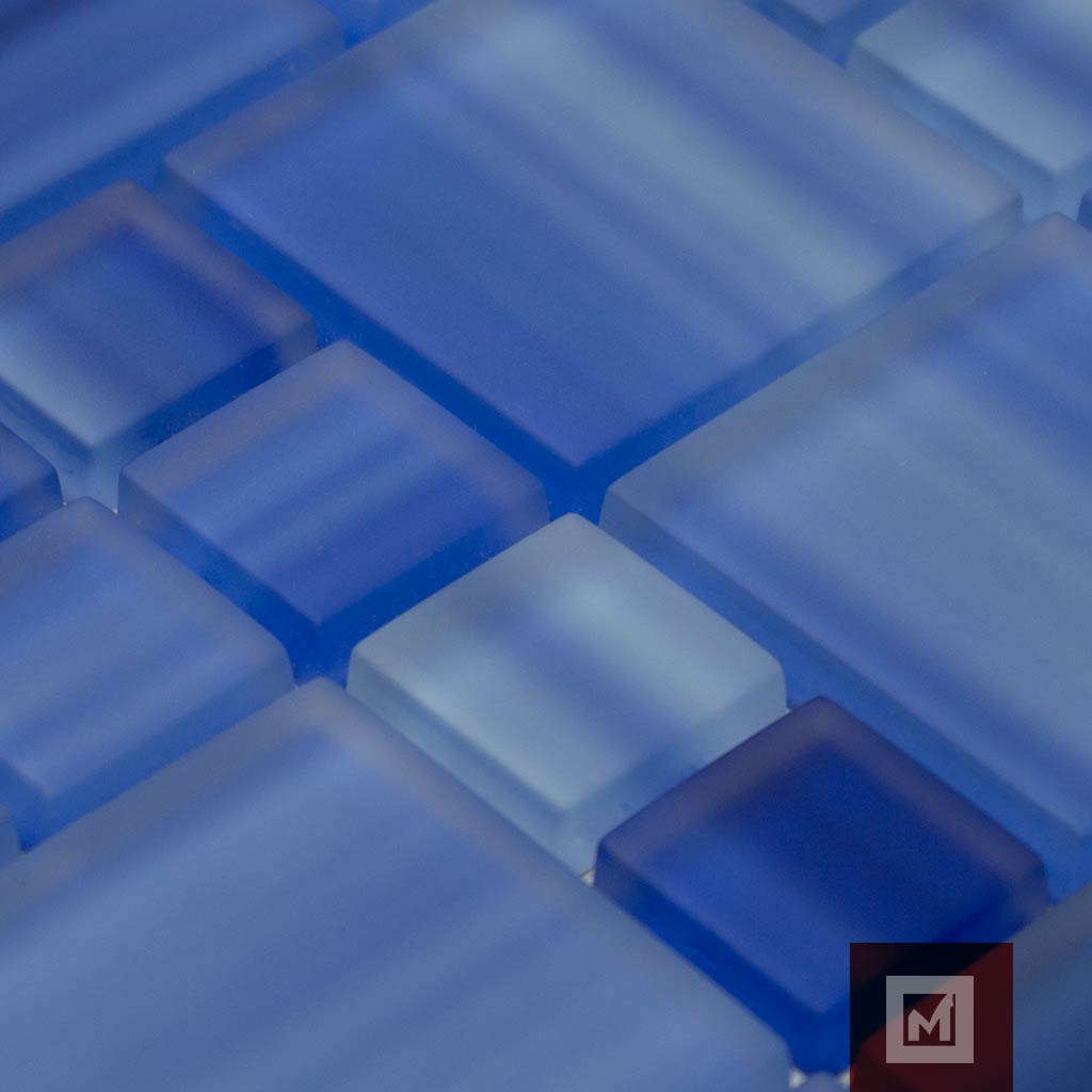 Malla mosaico azul mate