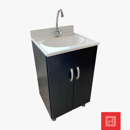Mueble Nogal Oscuro Con Griferia Y Accesorios