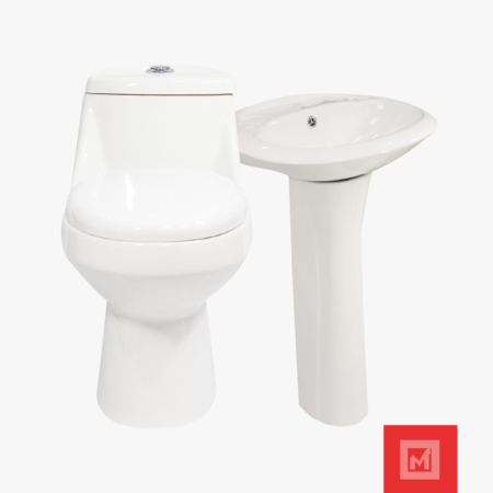 COMBO AQUOS ATRIUM 8054 + LAV C/PEDESTAL ALTO 4009 BLANCO