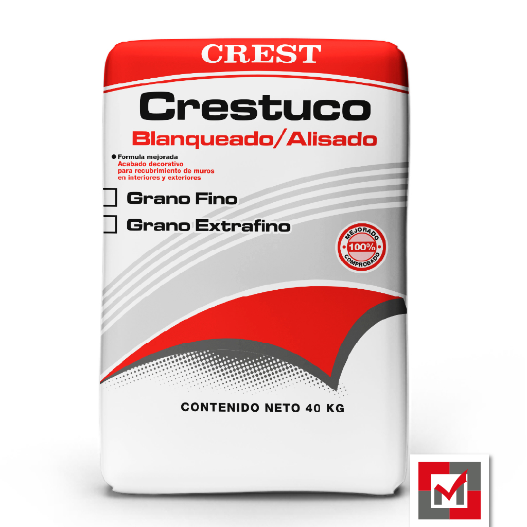Imagen de Crestuco Blanqueado Alisado Fino Blanco 40 Kg 2