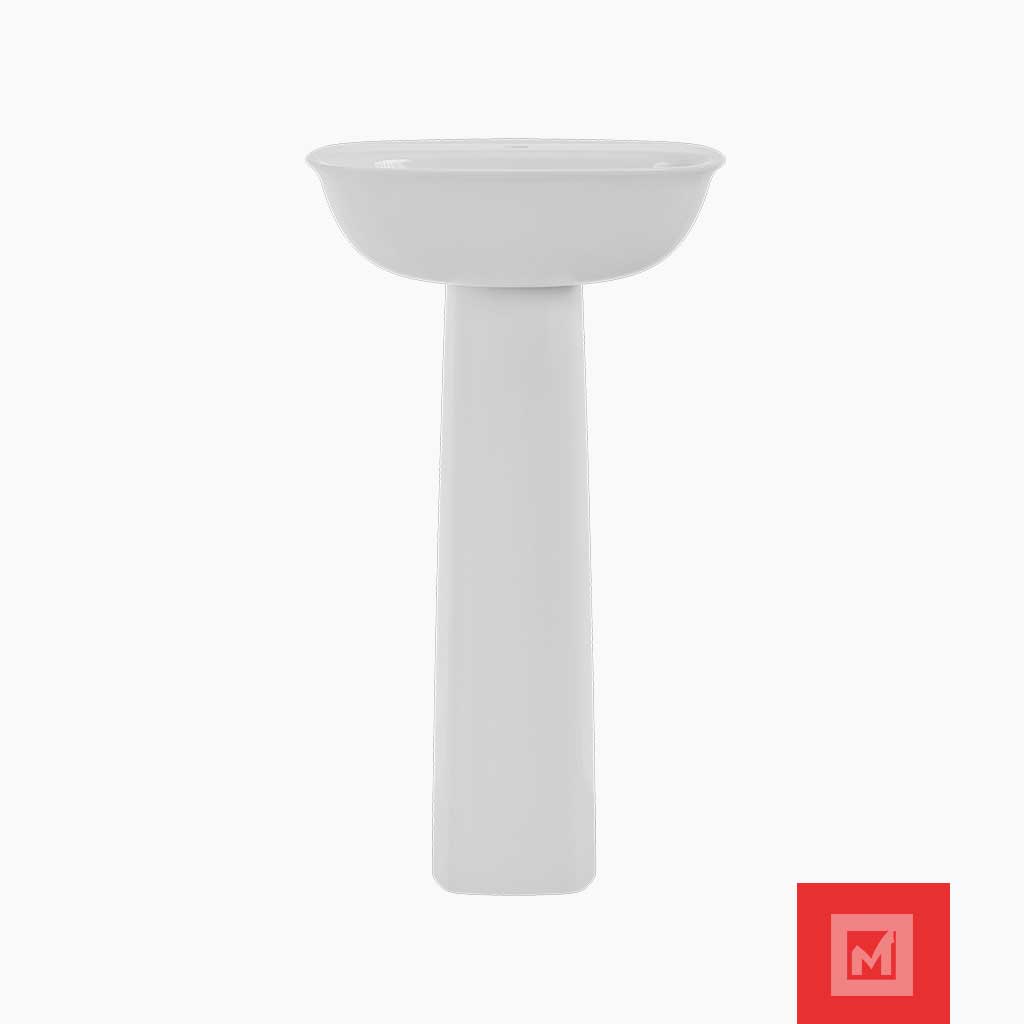 Imagen de Lavamanos con pedestal Aluvia blanco 3