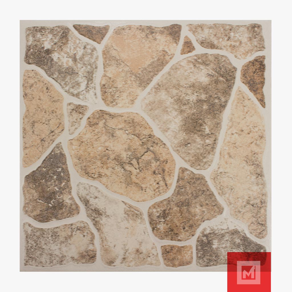 Imagen de Piso Cerámico Rústico Empedrado Beige 44x44 2