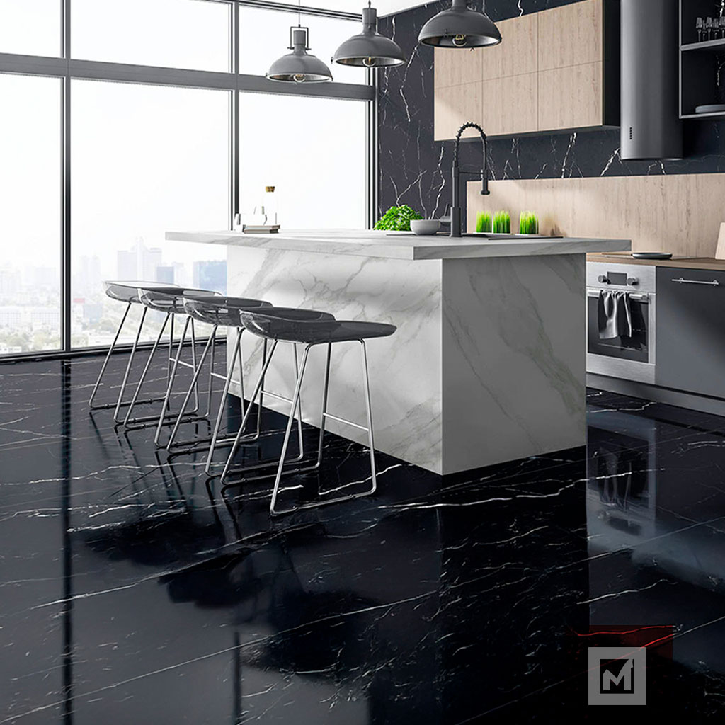 Imagen de PORCELANATO LIVEN BLACK MARQUINA IRAZO 60X120 GA 2